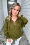 Please Remember Me Blouse - Olive