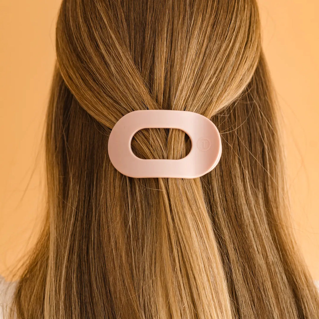 Round Flat Hair Clip | Small | Pearly Pink