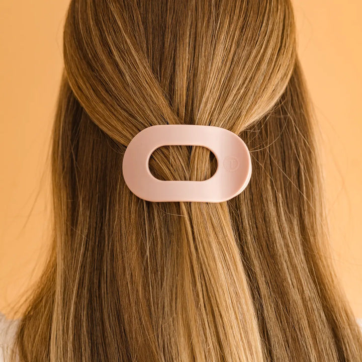 Round Flat Hair Clip | Small | Pearly Pink