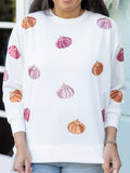 Sarah Pumpkin Sequin Sweatshirt