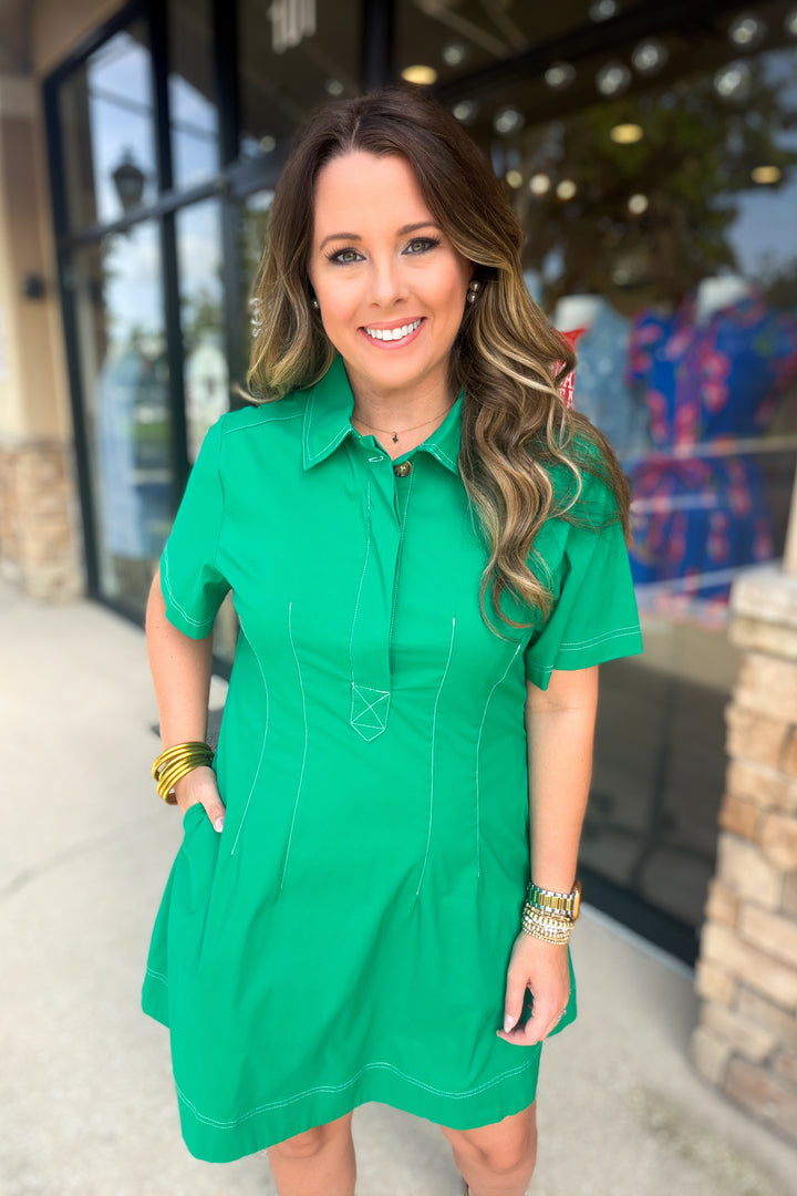 Easy Come Easy Go Dress - Kelly Green