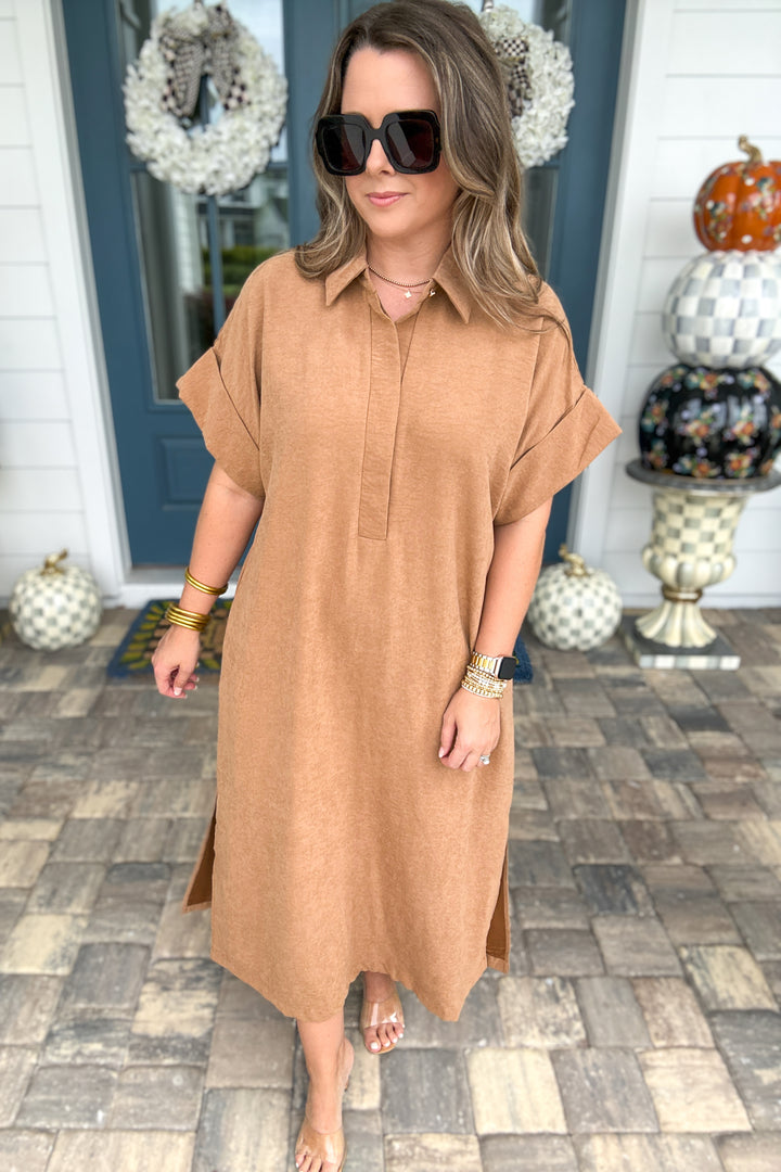 Caramel Café Midi Dress