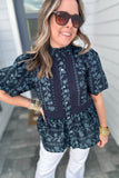 Midnight Dreaming Ruffle Blouse