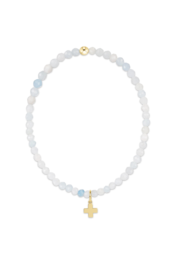 enewton: Classic Aquamarine 3mm Bracelet - Signature Cross