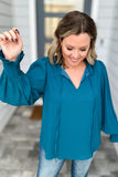Texture Up Blouse - Teal