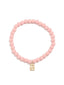 Small Matte Beaded Stretch Bracelet: Rose