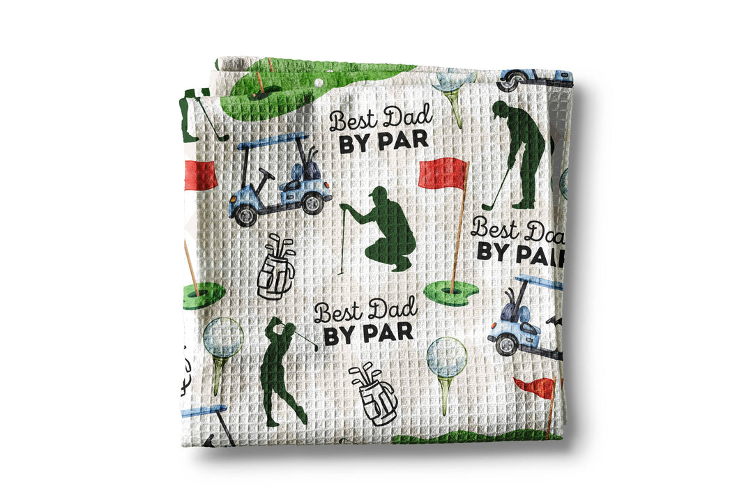 Fathers Day Golf Kitchen Towel Gift Best Dad Sport Golfer