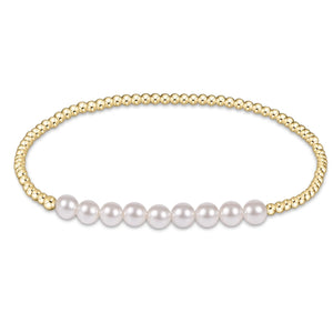 enewton: Classic Gold Beaded Bliss 2.5mm  Bead Bracelet - 5mm Pearl