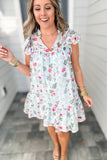 Sweetly Yours Floral Dress - Blue