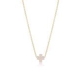 enewton: 16" Necklace Gold - Signature Cross Off White