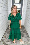 Living For This Midi Dress - Hunter Green