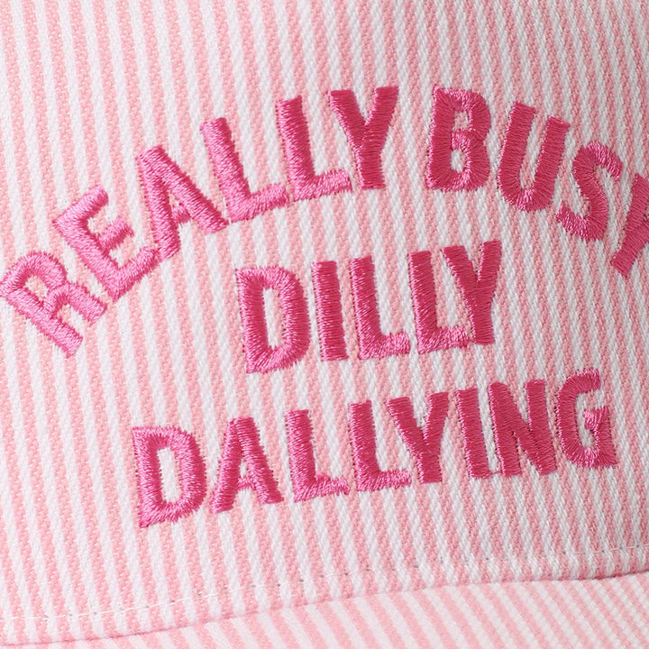 REALLY BUSY DILLY DALLYING Seersucker Stripe Hat: PINK - B Social Boutique