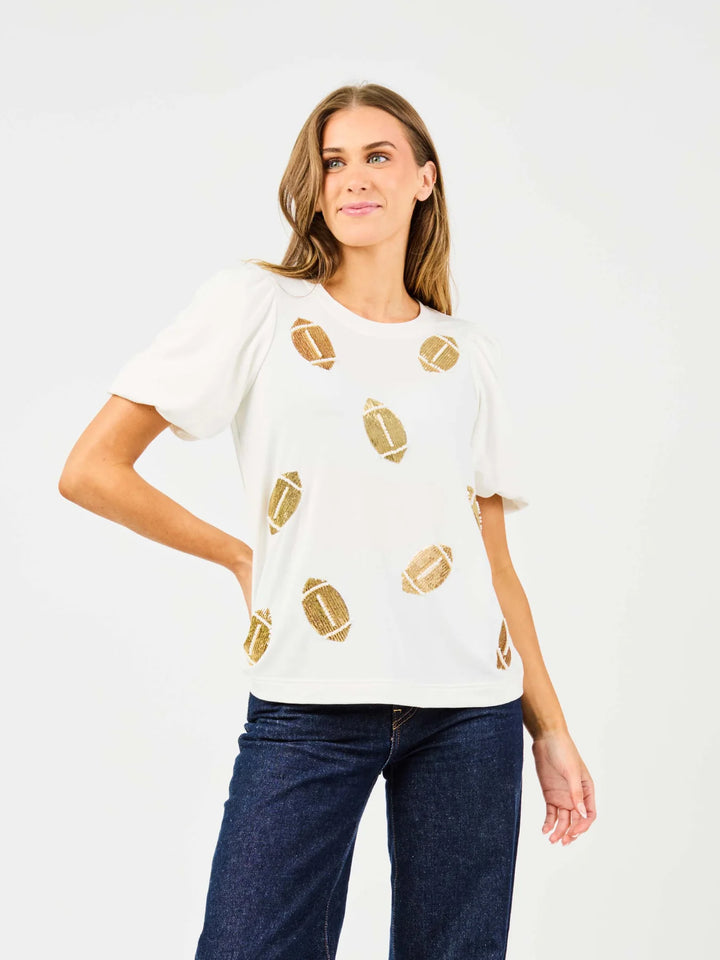 Mary Square: Tina Top - Sequin Football