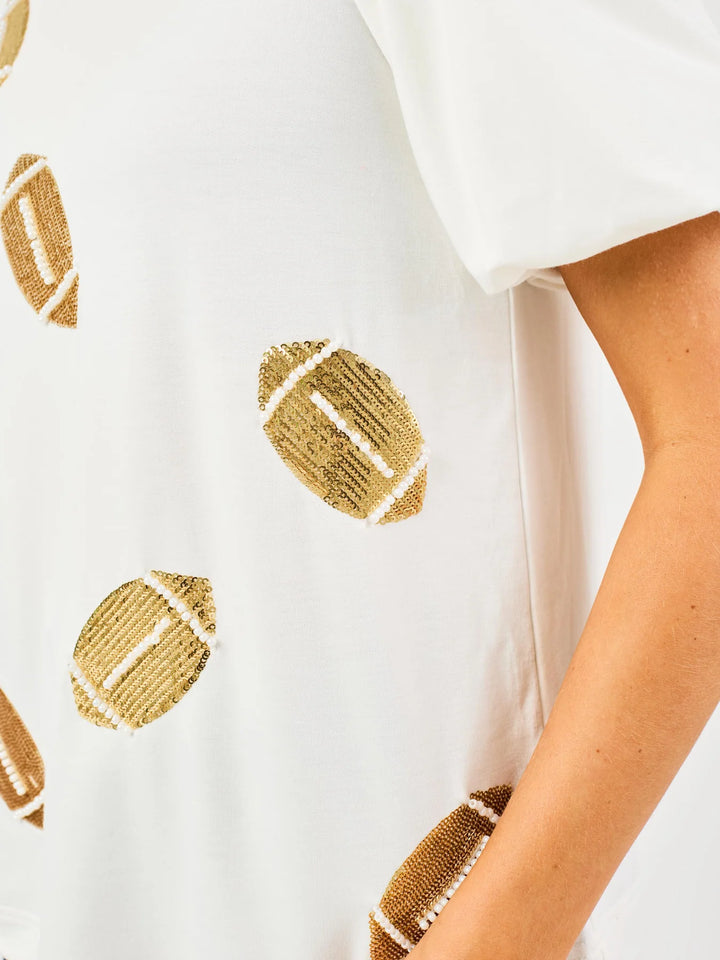 Mary Square: Tina Top - Sequin Football