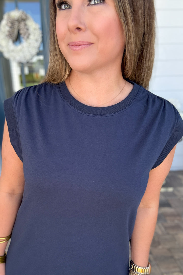 Z Supply: Routine Shift Mini Dress - Navy