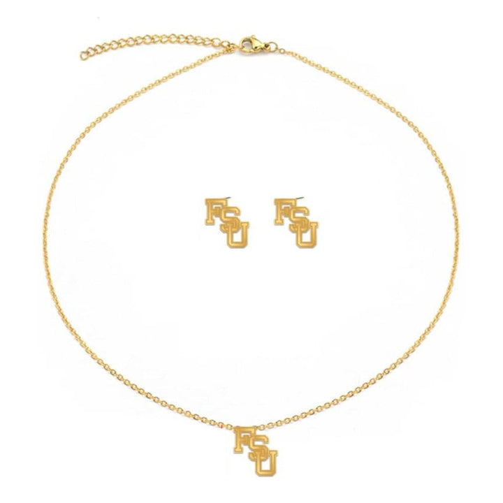 College Vault Florida State Stud & Necklace Set