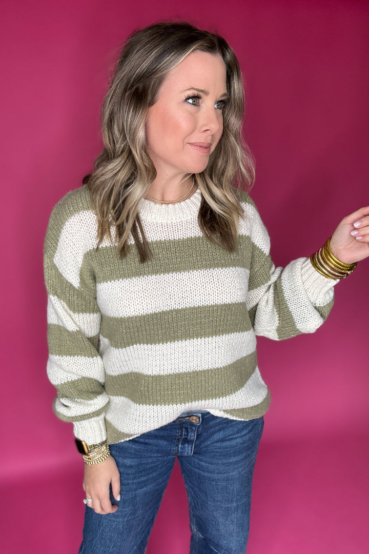 Z Supply: Anders Stripe Crew Neck Sweater- Willow