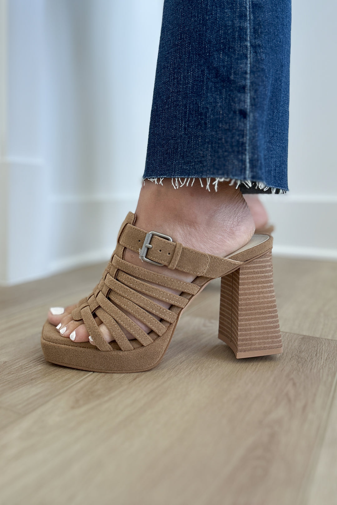 The Rome Basket Weave Heel - Khaki