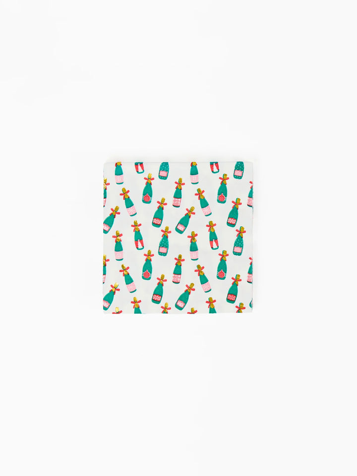 Mary Square: Cocktail Napkins Champagne Bottles