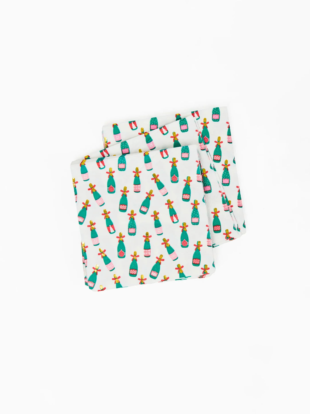 Mary Square: Cocktail Napkins Champagne Bottles