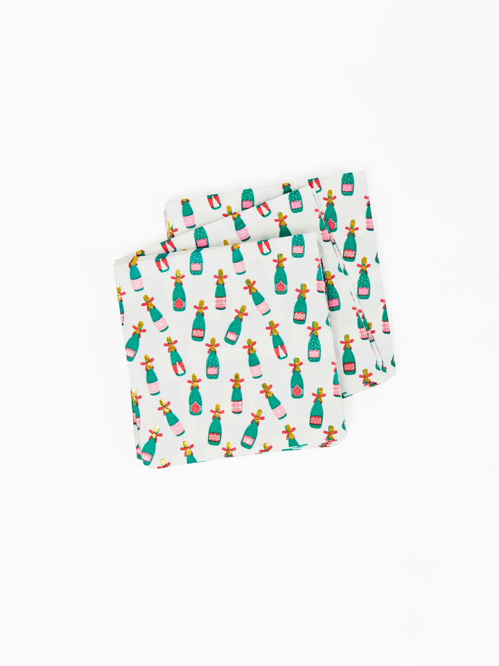 Mary Square: Cocktail Napkins Champagne Bottles