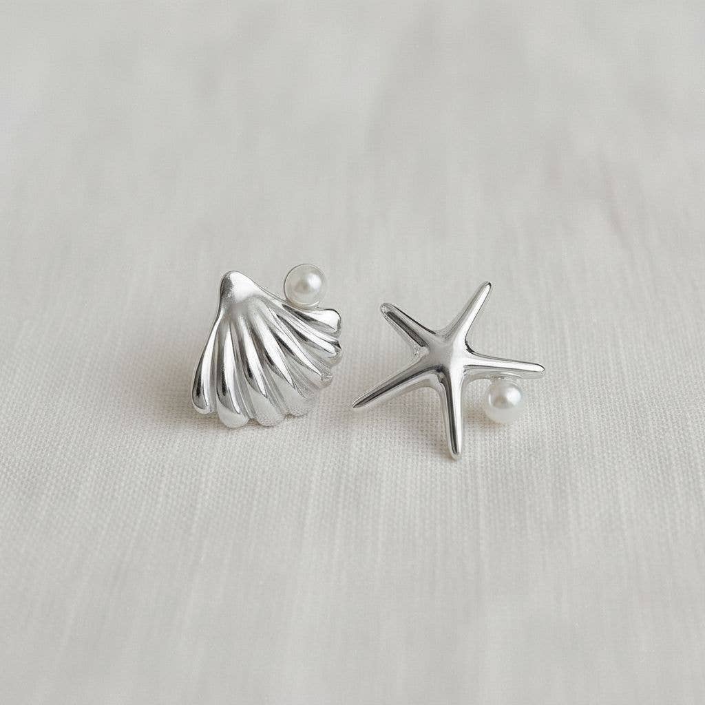 Ocean-Inspired Vintage Pearl Starfish Earrings