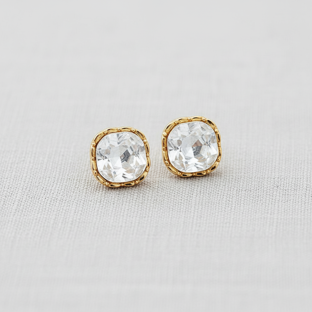Zirconia Geometric Stud Earrings