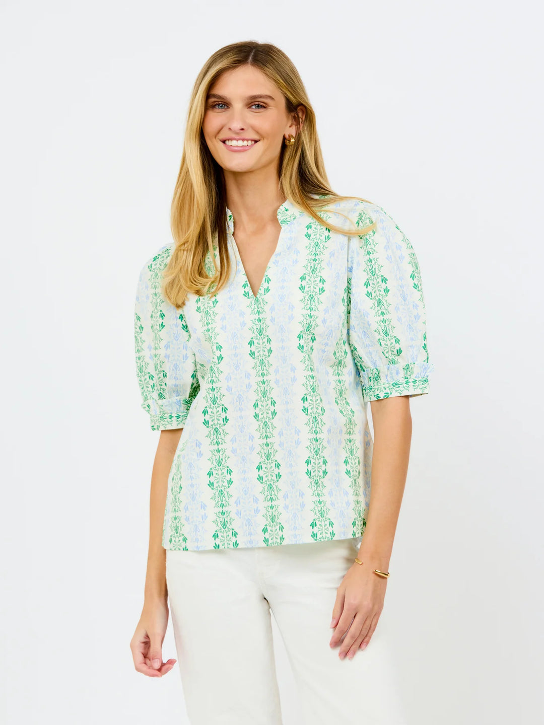 Mary Square: Colette Top Heirloom Vine Green