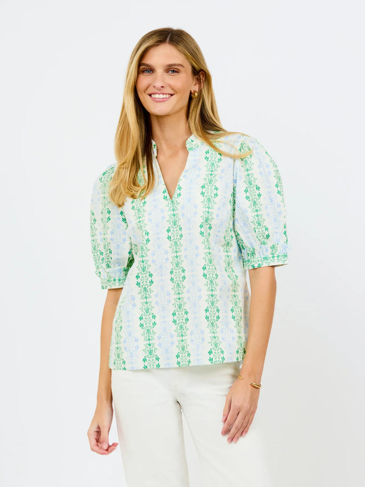 Mary Square: Colette Top Heirloom Vine Green