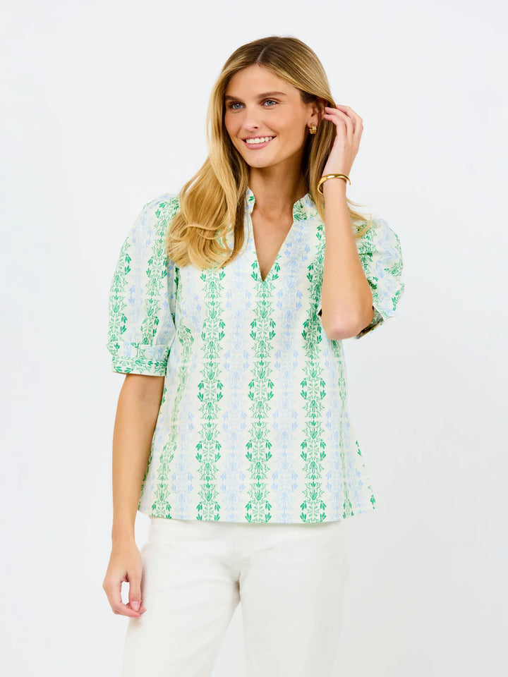 Mary Square: Colette Top Heirloom Vine Green