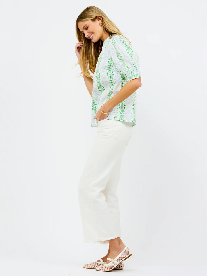 Mary Square: Colette Top Heirloom Vine Green