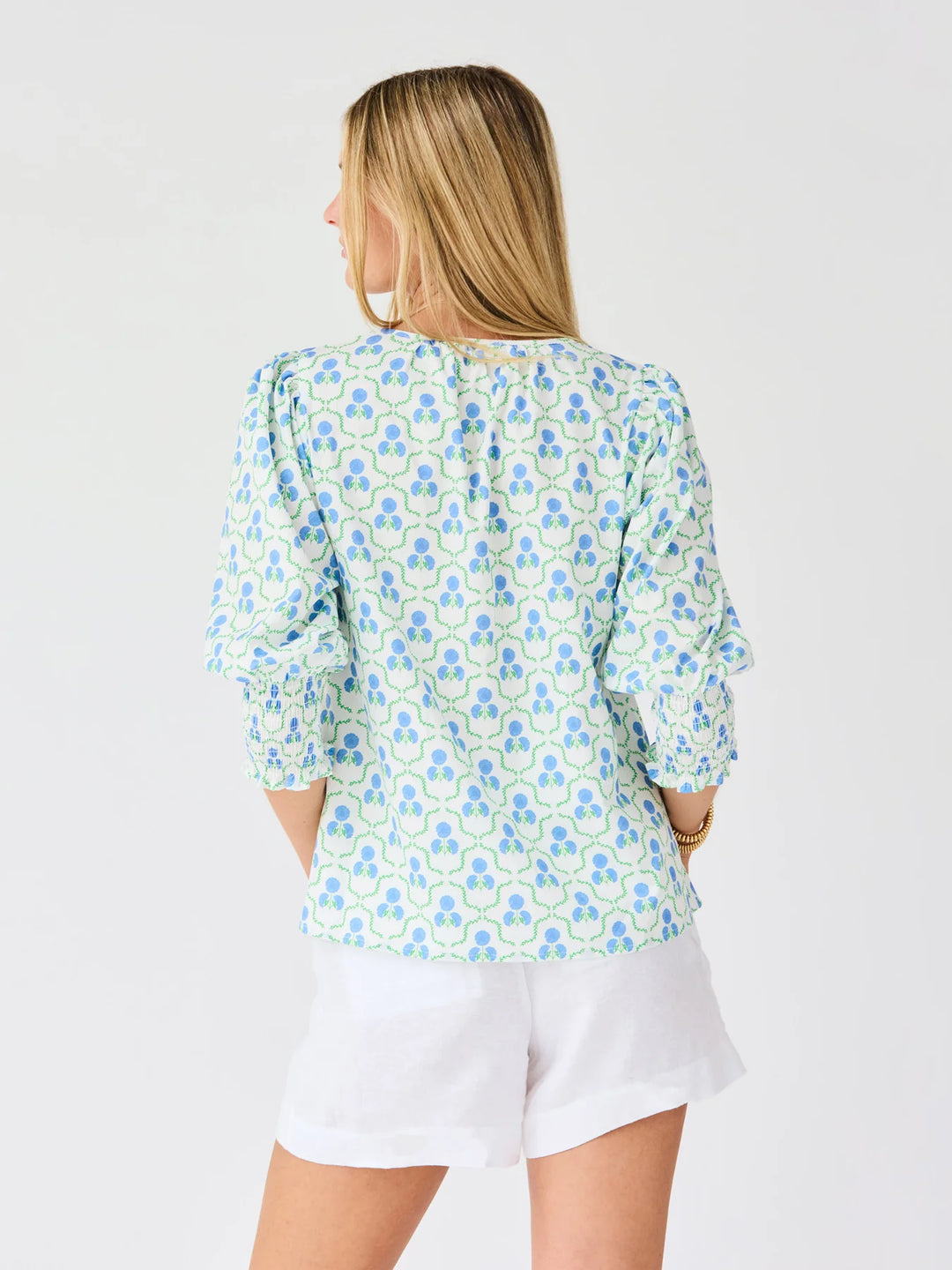 Mary Square: Ashlyn Top Sweetbriar Lattice Blue