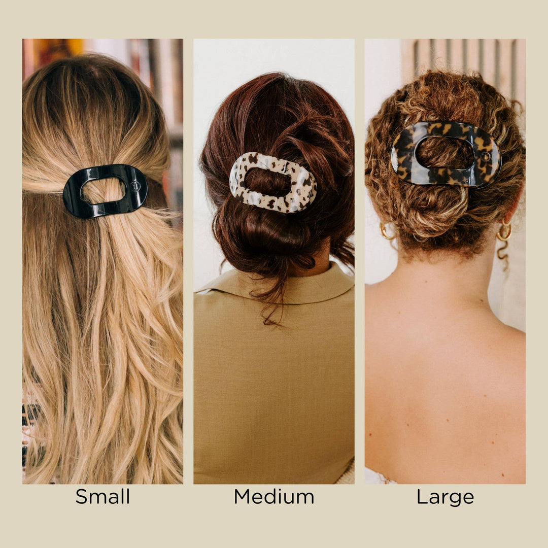 Round Flat Hair Clip | Medium | Blonde Tortoise