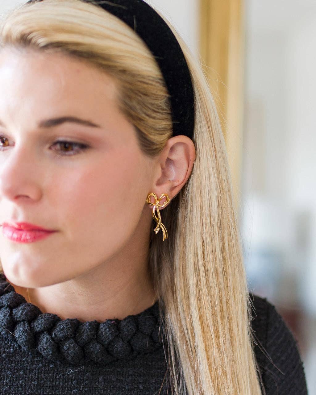 Bayley Bow Earring - 18k Gold Plated