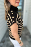 THML: Black Stripe Turtle Neck Vest