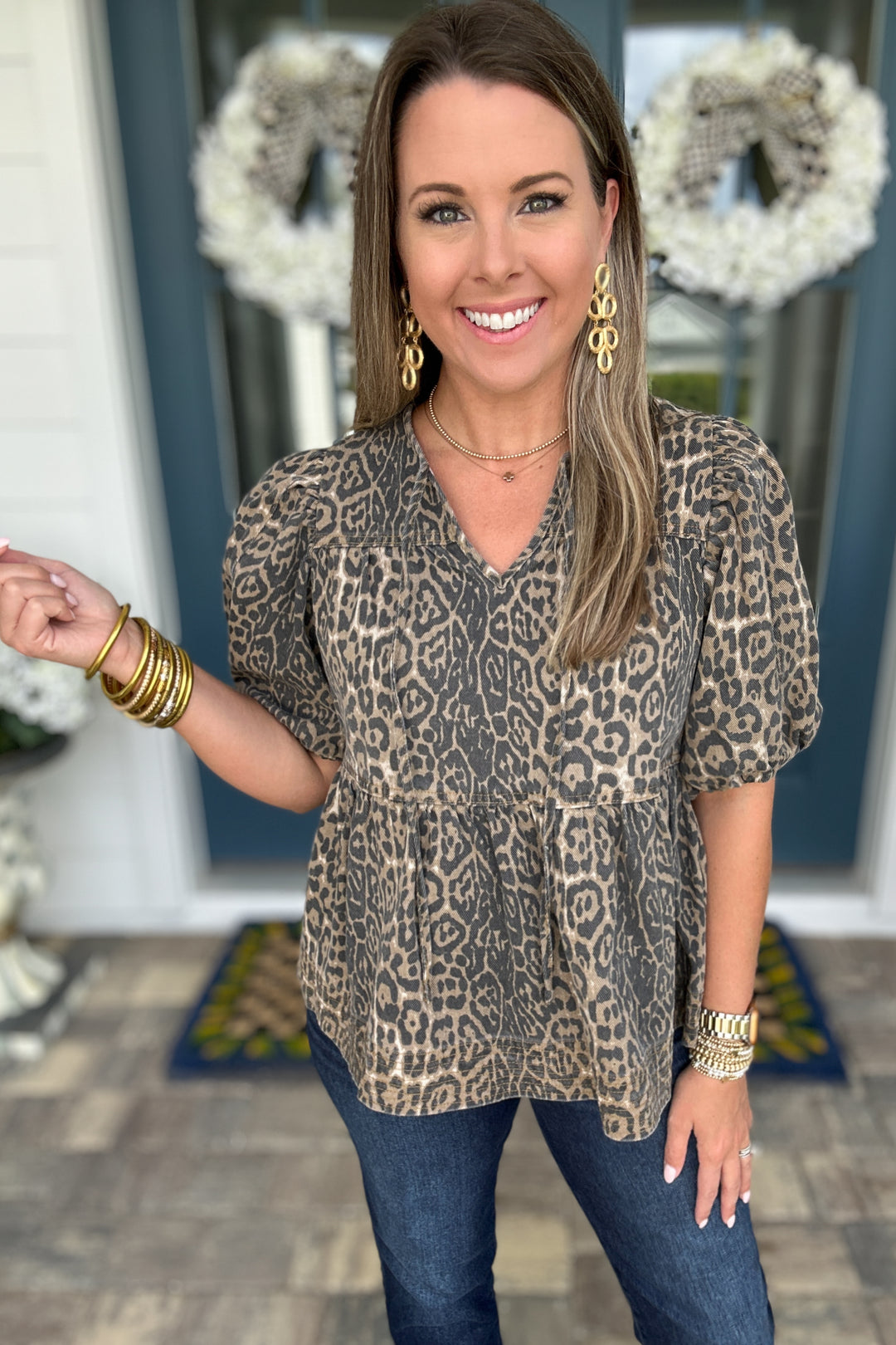 Roaring Into Fall Denim Top