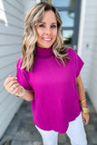 So Poised Mock Neck Sweater - Magenta