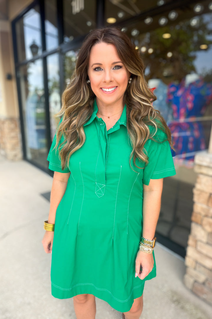 Easy Come Easy Go Dress - Kelly Green