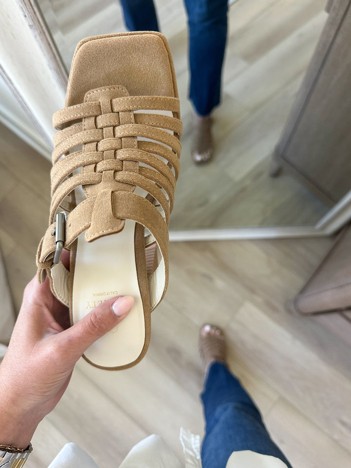 The Rome Basket Weave Heel - Khaki