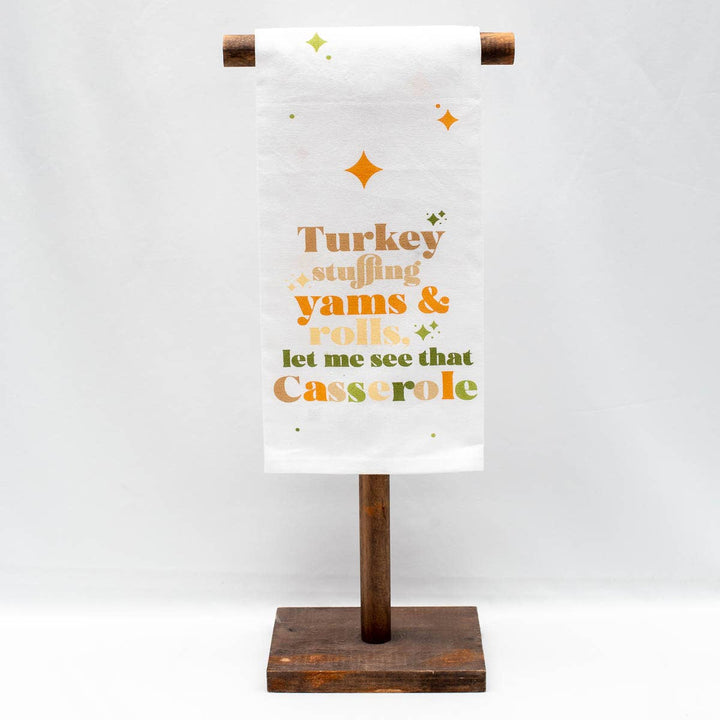 Let Me See That Casserole Hand Towel   White/Multi   20x28