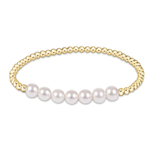 enewton: Classic Gold Beaded Bliss 3mm  Bead Bracelet - 6mm Pearl