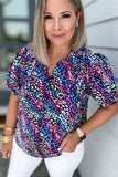 Wild Child Blouse -Navy Mix