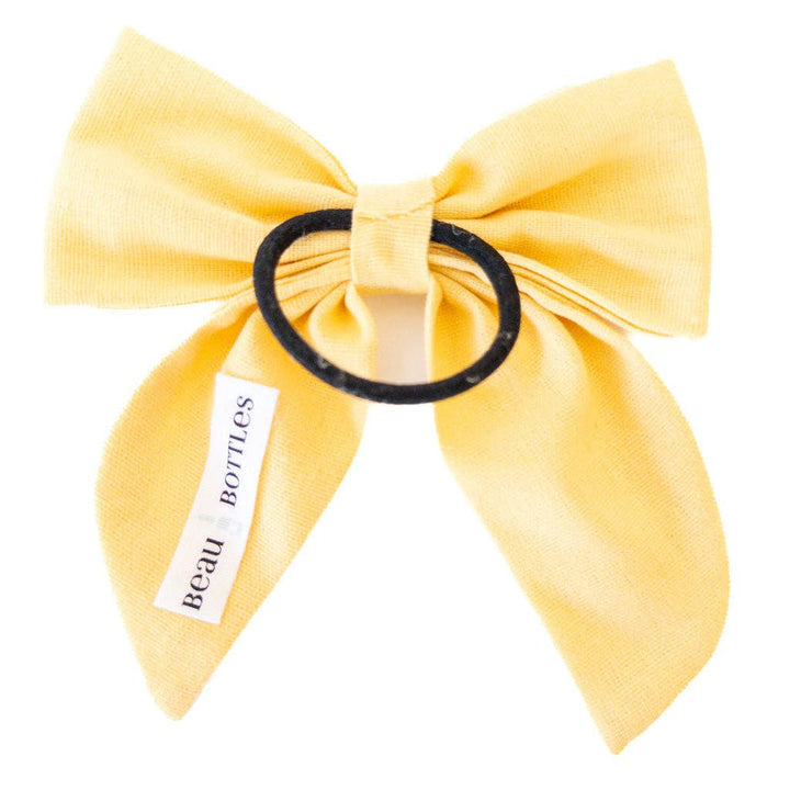 Yellow Linen Bottle Bow