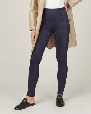 Spanx: Faux Suede Leggings - Classic Navy
