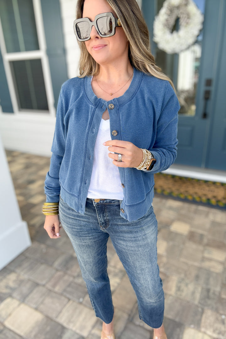 Z Supply: Daily Knit Denim Cardigan - Vintage Indigo