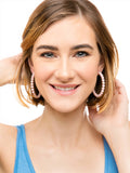 Matte Beaded Hoop Earring: TEAL