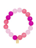 Multicolor Glass Bead Bracelet: PNK/MLT