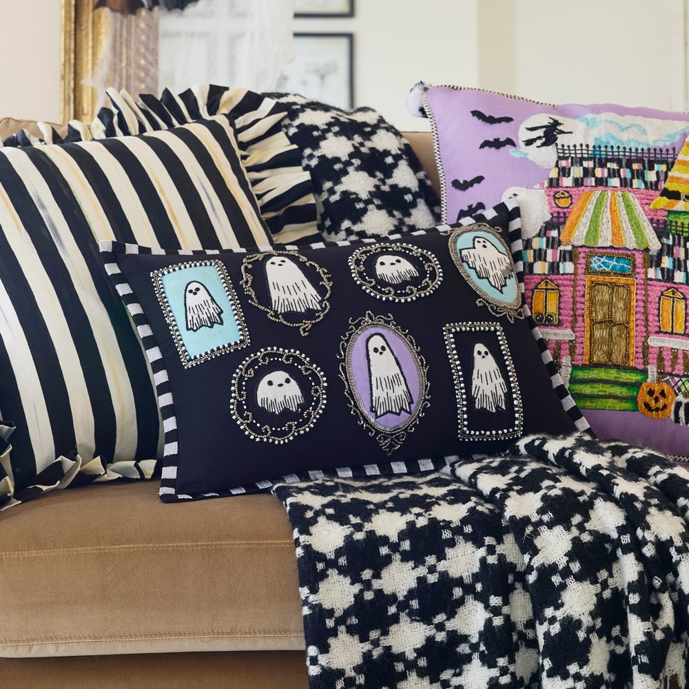MacKenzie Childs: Ghost Family Portraits Lumbar Throw Pillow