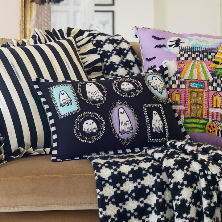 MacKenzie Childs: Ghost Family Portraits Lumbar Throw Pillow