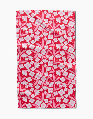 Pink Blooms Tea Towel